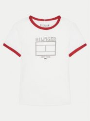 Tommy Hilfiger T-Shirt KG0KG08528 D Biały Regular Fit. Białe t-shirty i topy dla dziewczynek Tommy Hilfiger, bez wzorów, z bawełny, bez ramiączek. Za 79.99 zł.