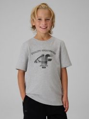 4F Хлопчачий t-shirt regular з принтом - сірий 158. T-shirty damskie 4f, bez wzorów, z jersey, bez kołnierzyka. Za 459.90 zł.