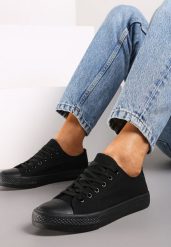 Czarne Trampki Thessis. Czarne trampki i tenisówki damskie Born2be, bez wzorów, z jeansu, bez zapięcia. Za 39.99 zł.