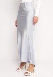 Szara Satynowa Spódnica Maxi Shapas. Szare spódnice damskie Born2be, l, bez wzorów, z satyny, z podwyższonym stanem, maxi. Za 89.99 zł.