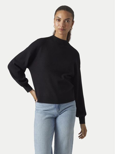 Vero Moda Sweter Nancy 10290748 Czarny Regular Fit. Czarne swetry damskie Vero Moda, l, bez wzorów, z syntetyku, bez kołnierzyka, bez ramiączek, bez kaptura. Za 99.99 zł.