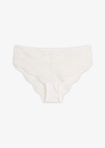 Figi hipster z wysokogatunkowej koronki. Białe figi damskie bonprix, bez wzorów, z koronki. Za 19.99 zł.