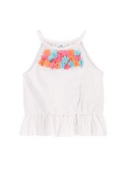 Coccodrillo Top WC5143301FGK Biały Regular Fit. Białe t-shirty i topy dla dziewczynek COCCODRILLO, bez wzorów, z bawełny, bez ramiączek. Za 39.90 zł.