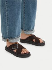 G-Star Raw Klapki CEO-WI16-MARS-02 Brązowy ciemny. Brązowe klapki damskie G-Star, bez wzorów, ze skóry, retro, bez obcasa. Za 133.99 zł.