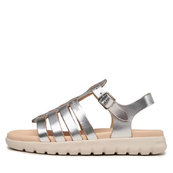 Sandały Geox. Szare sandały dziewczęce Geox, bez zapięcia. Za 189.99 zł.