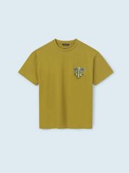 Mayoral T-Shirt 6086 Khaki. Brązowe t-shirty dla chłopców Mayoral, bez wzorów, z bawełny, bez ramiączek. Za 49.99 zł.