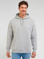 LEE MĘSKA BLUZA CORE LOOSE HOODIE SHARP GREY MELE 112341676 L84W011720. Szare bluzy męskie Lee, l, bez wzorów, bez kaptura. Za 199.99 zł.