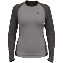 Koszulka termoaktywna z długim rękawem damska Odlo NATURAL PERFORMANCE. Szare koszulki sportowe damskie Odlo, xs, bez wzorów, z wełny, bez kołnierzyka, bez ramiączek, trekkingowe. Za 342.00 zł.