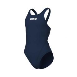 Dziewczęcy jednoczęściowy kostium kąpielowy Arena Team Tech Solid. Niebieskie stroje kąpielowe dla dziewczynek Arena, bez wzorów, z materiału. Za 119.99 zł.