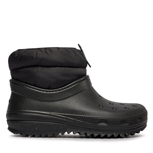 Botki Crocs. Czarne botki damskie Crocs, bez obcasa, na płaskiej podeszwie, bez zapięcia. Za 329.99 zł.