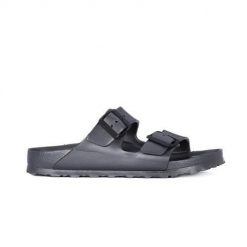 Klapki Birkenstock Arizona Eva. Szare klapki damskie Birkenstock, bez wzorów, z materiału, bez obcasa. Za 358.00 zł.