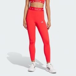 Legginsy TECHFIT 7/8. Czerwone legginsy sportowe damskie Adidas, l, bez wzorów, z materiału, na fitness i siłownię, techfit (adidas). W wyprzedaży za 159.20 zł.