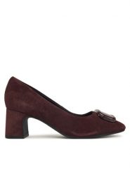 Clarks Czółenka Fernie Trim 26183038 Bordowy. Czerwone czółenka damskie Clarks, bez wzorów, ze skóry, bez obcasa, bez zapięcia. Za 399.99 zł.