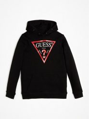 Guess Bluza L92Q09 KAUG0 Czarny Regular Fit. Czarne bluzy dla chłopców Guess, z aplikacjami, z bawełny, bez ramiączek, bez kaptura. Za 89.99 zł.
