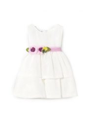 Mayoral Sukienka elegancka 1911 Biały Regular Fit. Białe sukienki dla dziewczynek Mayoral, bez wzorów, z bawełny, eleganckie, bez ramiączek. Za 109.99 zł.
