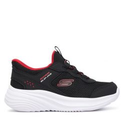 Sneakersy Skechers. Czarne trampki i tenisówki chłopięce Skechers, bez wzorów, bez zapięcia. Za 159.99 zł.