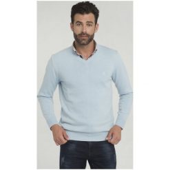 Sir Raymond Tailor Sweter Męski Tour M Jasnoniebieski. Szare swetry przez głowę męskie marki Sir Raymond Tailor, z bawełny. Za 145.00 zł.