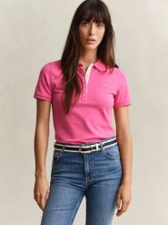 Gant koszulka polo Kobiety Bawełna wyrazisty róż, XS. Czerwone koszulki sportowe damskie GANT, xs, bez wzorów, z bawełny, bez kołnierzyka, bez ramiączek. Za 329.95 zł.