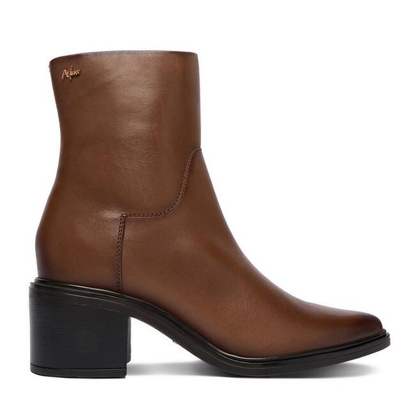 Botki MEXX. Brązowe botki damskie Mexx, bez obcasa, na słupku, bez zapięcia. Za 219.99 zł.