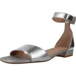 Sandały GEOX D NEW ERAKLIA 15 Srebrny. Szare sandały damskie Geox, bez wzorów, ze skóry, bez obcasa, bez zapięcia. Za 398.99 zł.