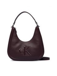 Calvin Klein Torebka Bold Ck Small Crescent Bag LV04F3561G Bordowy. Czerwone torebki do ręki damskie Calvin Klein, bez wzorów, ze skóry, bez dodatków. Za 409.99 zł.