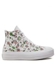 Converse Trampki Chuck Taylor All Star Lift Platform Pink Lemonade A07561C Biały. Białe trampki i tenisówki damskie Converse, bez wzorów, z materiału, retro, bez zapięcia. Za 309.99 zł.