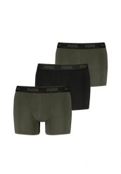 1579 Bokserki męskie 3-pack zielono-czarne L. Zielone bokserki męskie Puma, l, bez wzorów, z bawełny. Za 130.99 zł.