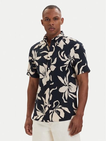 Tommy Hilfiger Koszula MW0MW42447 Granatowy Regular Fit. Niebieskie koszule męskie Tommy Hilfiger, m, bez wzorów, ze lnu, bez kołnierzyka, bez ramiączek. Za 310.99 zł.
