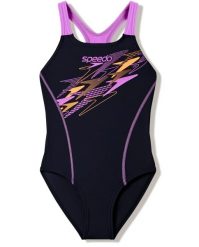 Jednoczęściowy strój kąpielowy z logo dla dziewczynki Speedo Medley. Czarne stroje kąpielowe dla dziewczynek Speedo, bez wzorów, z nylonu. Za 177.00 zł.