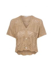 Marie Lund Kardigan Kobiety Bawełna beżowy, XL. Brązowe kardigany damskie Marie Lund, xl, bez wzorów, z bawełny, eleganckie, krótkie. Za 139.95 zł.