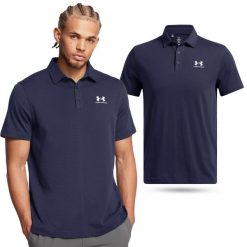 Koszulka polo męska Under Armour UA Icon. Niebieskie koszulki polo męskie Under Armour, m, bez wzorów, bez kołnierzyka, bez ramiączek, na golfa. Za 199.99 zł.