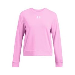 Damski sweatshirt Under Armour Rival Terry. Białe swetry damskie Under Armour, na zimę, bez wzorów, z materiału, bez kołnierzyka, bez ramiączek, bez kaptura. W wyprzedaży za 214.85 zł.