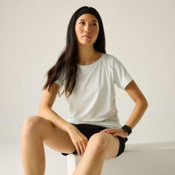 Damska koszulka z krótkim rękawem Limonite Marl. Białe t-shirty damskie Regatta, bez wzorów, z elastanu, bez kołnierzyka. Za 119.99 zł.