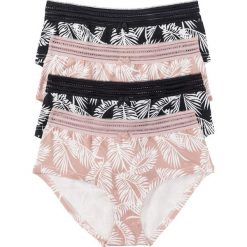 Figi "maxi panty" (4 pary) bonprix czarno-jasnoróżowy z nadrukiem. Figi damskie marki KALENJI. Za 39.96 zł.