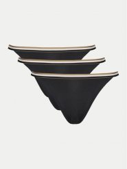 BOSS Komplet 3 par stringów 50535239 Czarny. Czarne stringi damskie Boss, l, bez wzorów, z materiału. Za 129.99 zł.