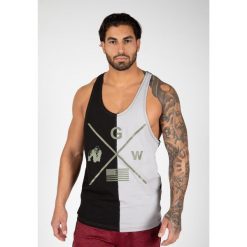 Tank Top fitness męski Gorlilla Wear Sterling Stringer. Czarne koszulki sportowe męskie GORILLA WEAR, m, bez wzorów, bez kołnierzyka, bez ramiączek, na fitness i siłownię. Za 178.00 zł.