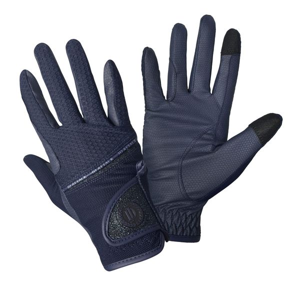 Rękawiczki jeździeckie JD ATTACK Dally. Niebieskie rękawiczki damskie JD ATTACK, z aplikacjami, z materiału, eleganckie. Za 129.00 zł.