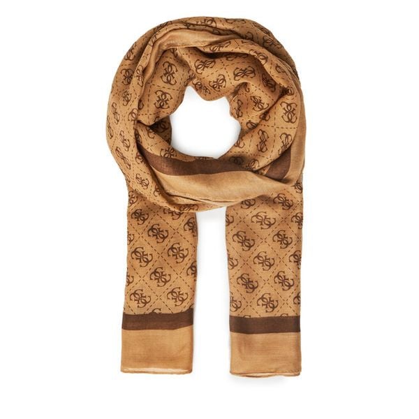 Szal Guess. Brązowe szaliki i chusty damskie Guess, z aplikacjami. Za 194.99 zł.