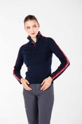 Sweter turystyczny damski Woolona 100% Merino. Niebieskie swetry damskie WOOLONA, na zimę, l, bez wzorów, z materiału, biznesowe, bez kołnierzyka, bez ramiączek, długie, bez kaptura. Za 648.00 zł.