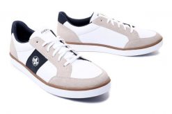 RIEKER B7001-63 white combination, półbuty męskie. Białe półbuty na co dzień męskie Rieker, bez zapięcia. Za 149.95 zł.
