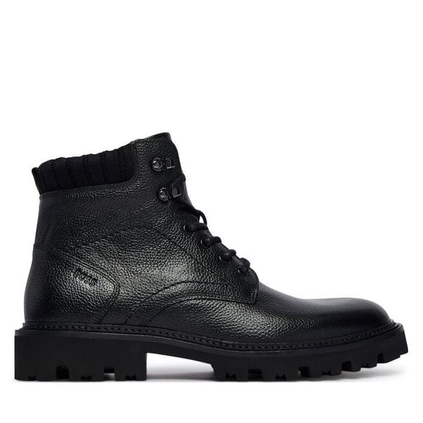 Trzewiki BOSS. Czarne botki męskie Boss, bez wzorów, bez zapięcia. Za 1,249.00 zł.