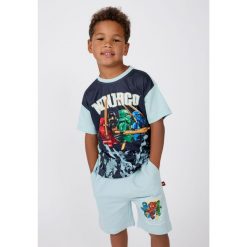 Spodenki Chłopięce LEGO Ninjago Pino300 Turkusowe. Niebieskie szorty dla chłopców LEGO, na lato, bez wzorów. Za 99.99 zł.