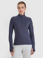 4F Bluza trekkingowa regular szybkoschnąca damska - szara M. Szare bluzy damskie 4f, l, bez wzorów, z elastanu, bez kaptura. W wyprzedaży za 139.99 zł.