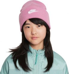 Nike Czapka dla dzieci Nike Peak różowa HF5498 646. Czerwone rękawiczki dziecięce Nike, bez wzorów. Za 106.98 zł.