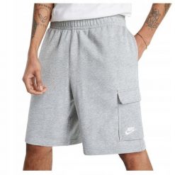 Spodenki Sportowe Męskie Nike M NSW Club FT Cargo Short. Szare krótkie spodenki sportowe męskie Nike, m, bez wzorów. Za 140.80 zł.