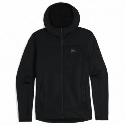 Polarowa bluza z kapturem zapinana na zamek Outdoor Research Vigor Grid. Czarne bluzy męskie OUTDOOR RESEARCH, m, bez wzorów, z polaru, z kapturem. Za 529.00 zł.