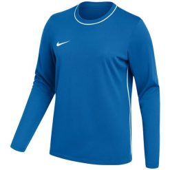 Koszulka damska Nike Dri-FIT Park 26 Crew Top. Niebieskie bluzy sportowe damskie Nike, bez wzorów, z poliesteru, sportowe, bez kołnierzyka. Za 108.99 zł.