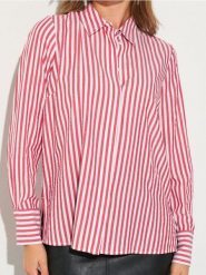 Wiskozowa koszula w pionowe paski - wielobarwny. Koszule damskie Sinsay, l, bez wzorów, z wiskozy, bez kołnierzyka, bez ramiączek. Za 39.99 zł.