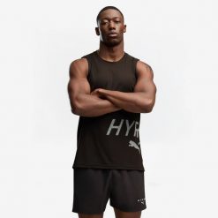 Koszulka fitness Puma Hyrox bez rękawów. Koszulki sportowe męskie Puma, l, bez wzorów, z materiału, bez kołnierzyka, bez ramiączek, na fitness i siłownię. Za 219.99 zł.