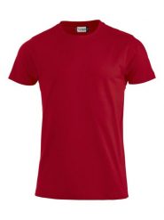 Clique Premium-T Męski T-shirt z okrągłym dekoltem z bawełny, szwy boczne – red. Czerwone t-shirty męskie CLIQUE, m, bez wzorów, z bawełny, bez kołnierzyka. Za 95.81 zł.